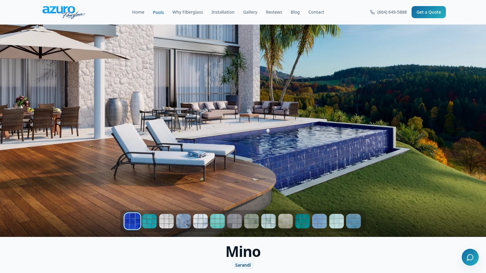 Azuro Pools website